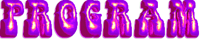 'program' in blue letters written in a 3d font