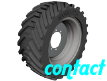 contact button with a tyre